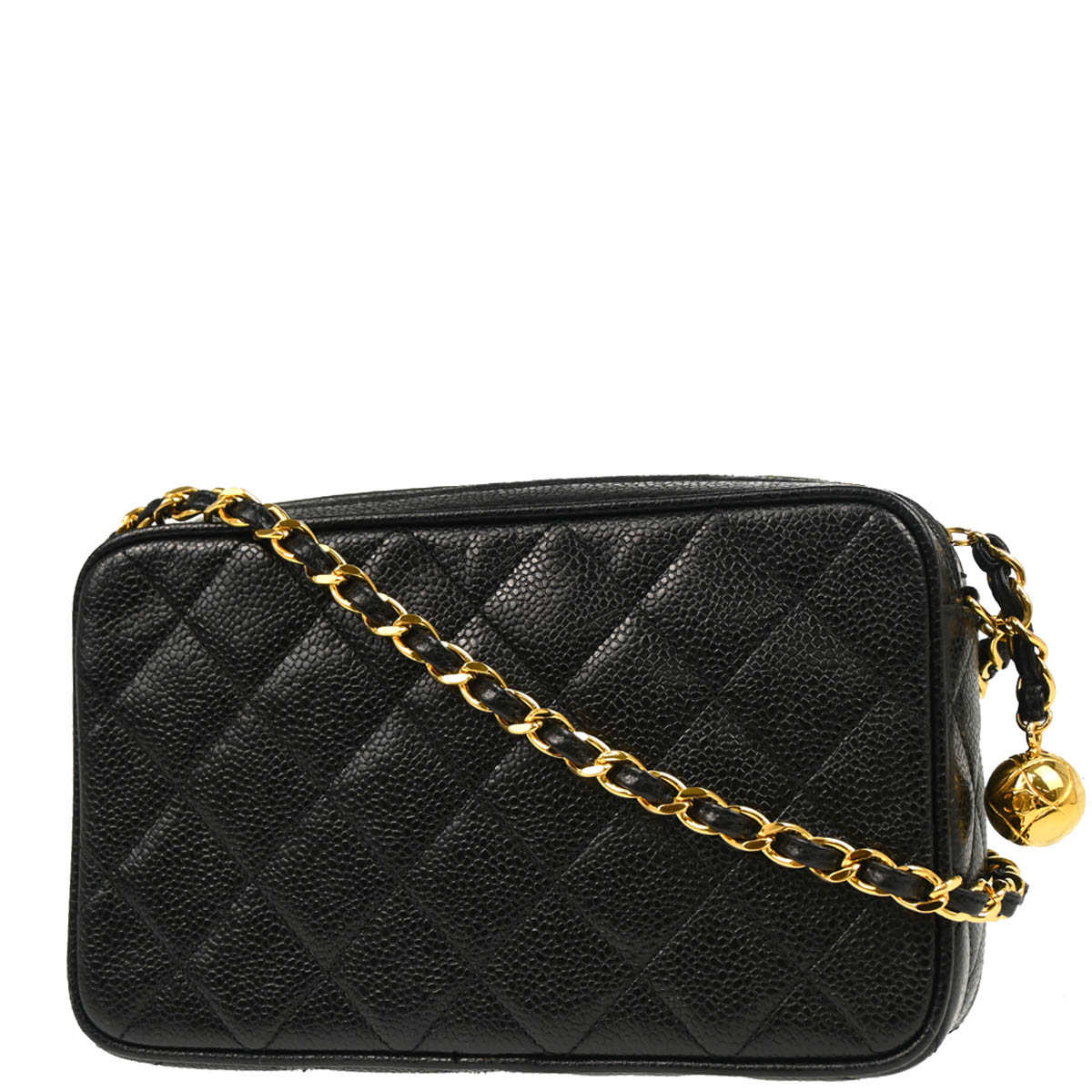 Chanel 1991-1994 Black Caviar Camera Bag