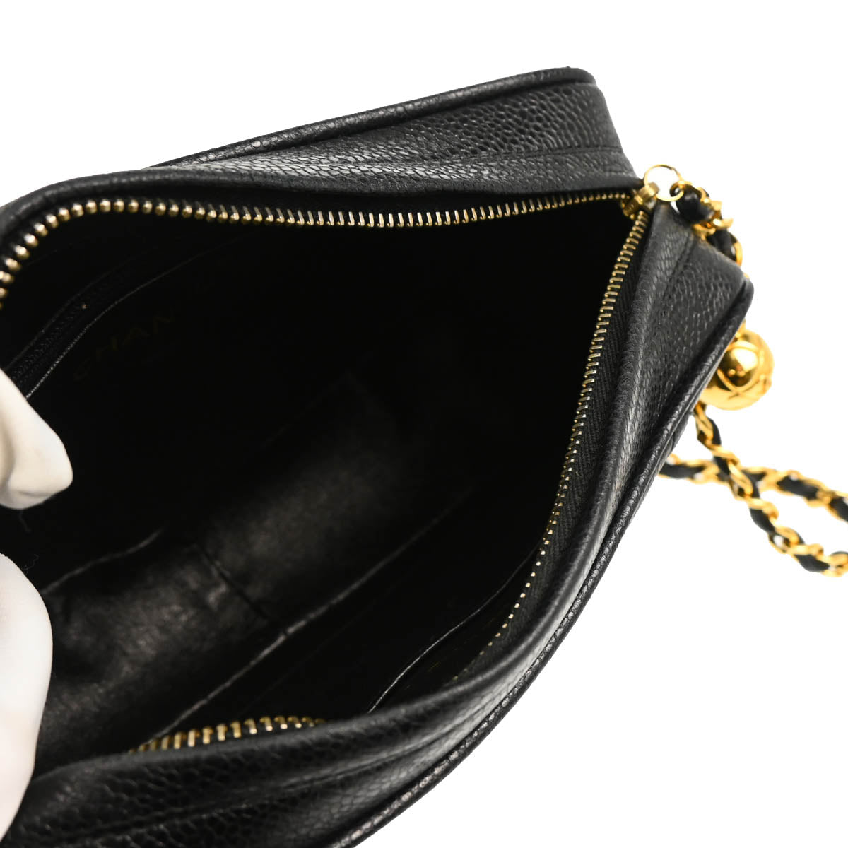 Chanel 1991-1994 Black Caviar Camera Bag