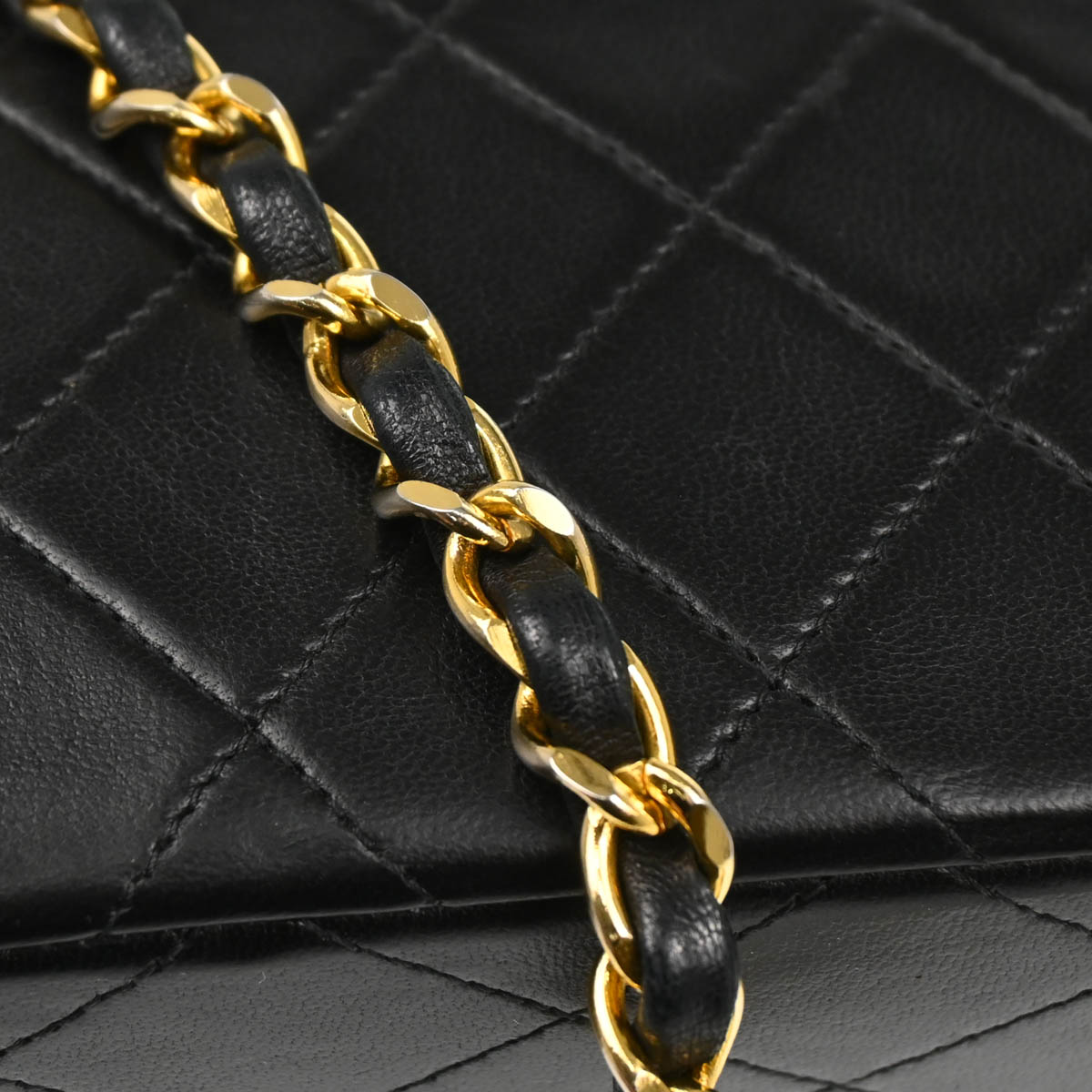 Chanel 1989-1991 Black Lambskin Turnlock Mini Full Flap Shoulder Bag