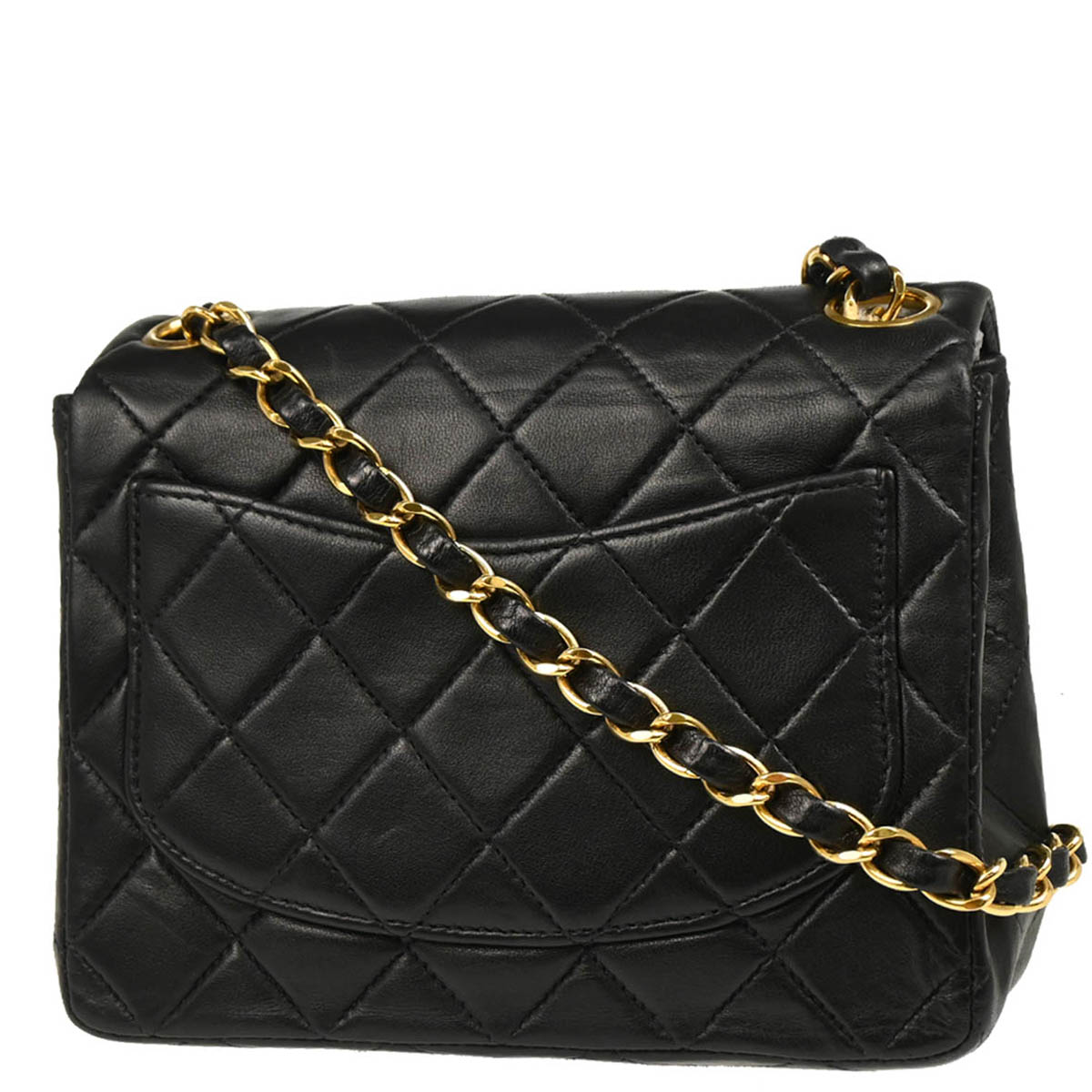 Chanel 2001-2003 Black Lambskin Mini Classic Square Flap Shoulder Bag 17