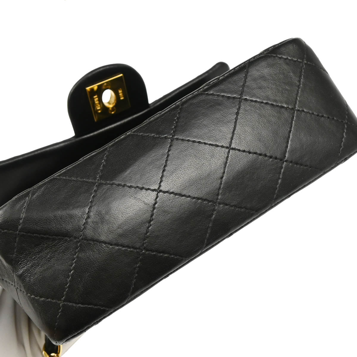 Chanel 2001-2003 Black Lambskin Mini Classic Square Flap Shoulder Bag 17