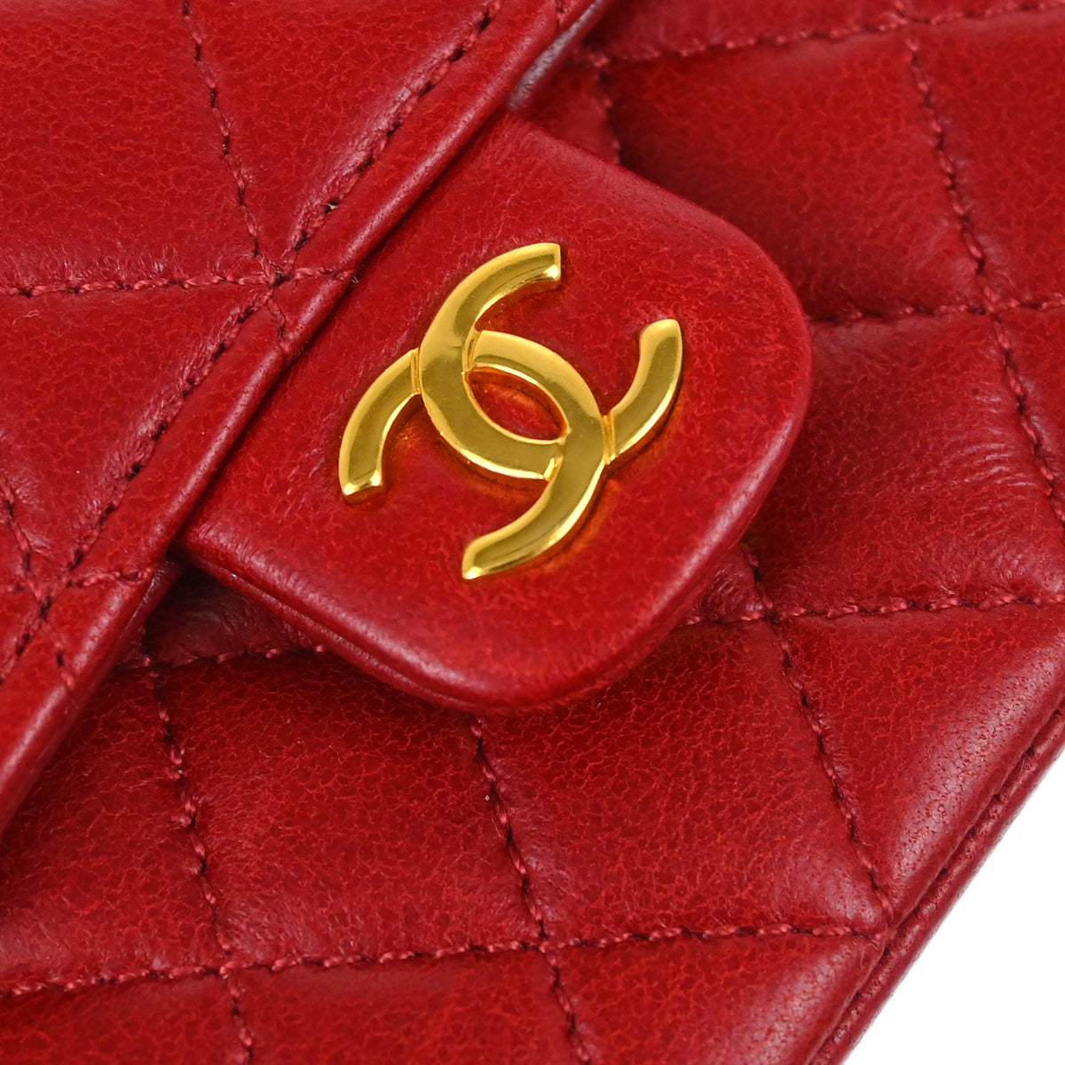 Chanel Red Lambskin Classic Flap Micro Bum Belt Bag