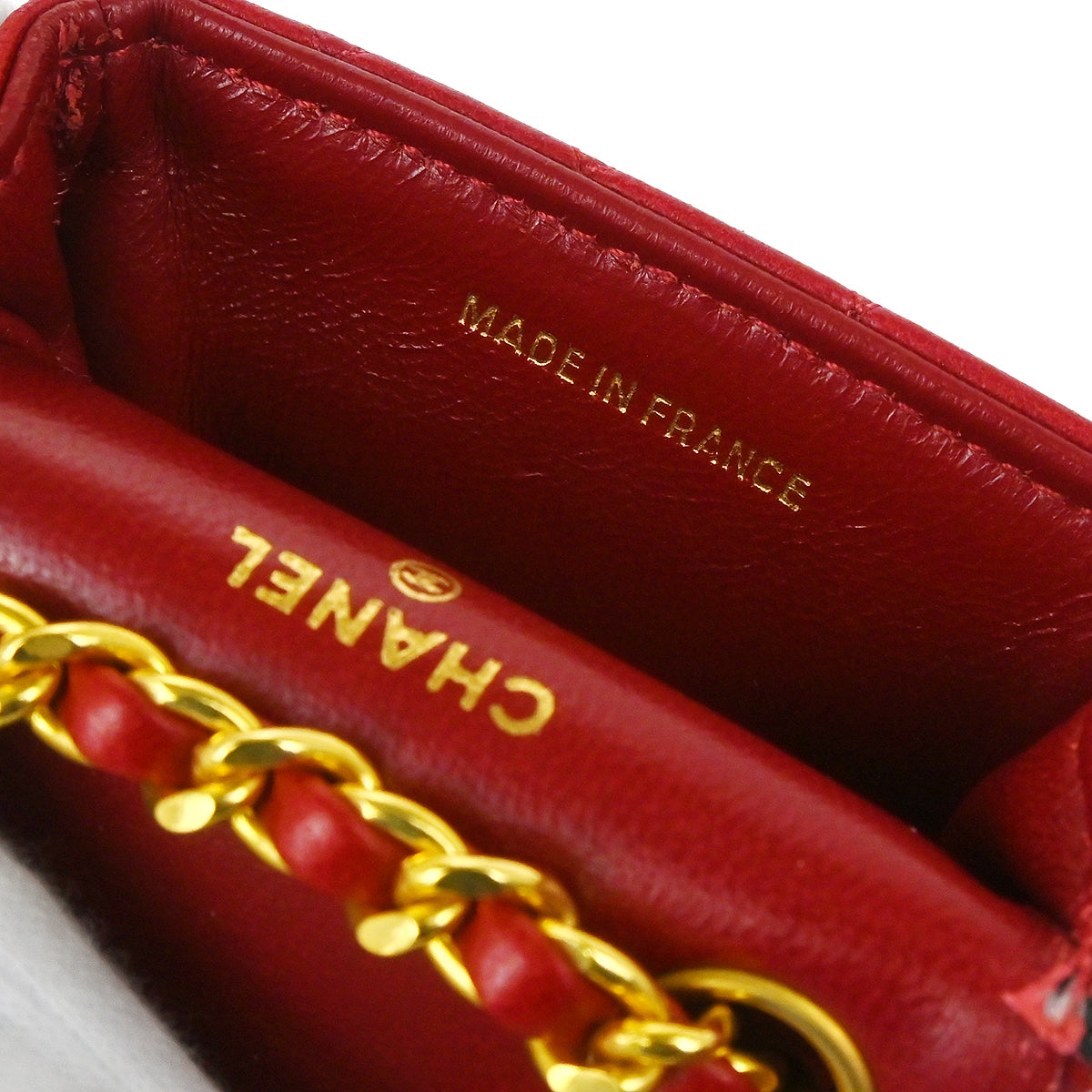 Chanel Red Lambskin Classic Flap Micro Bum Belt Bag