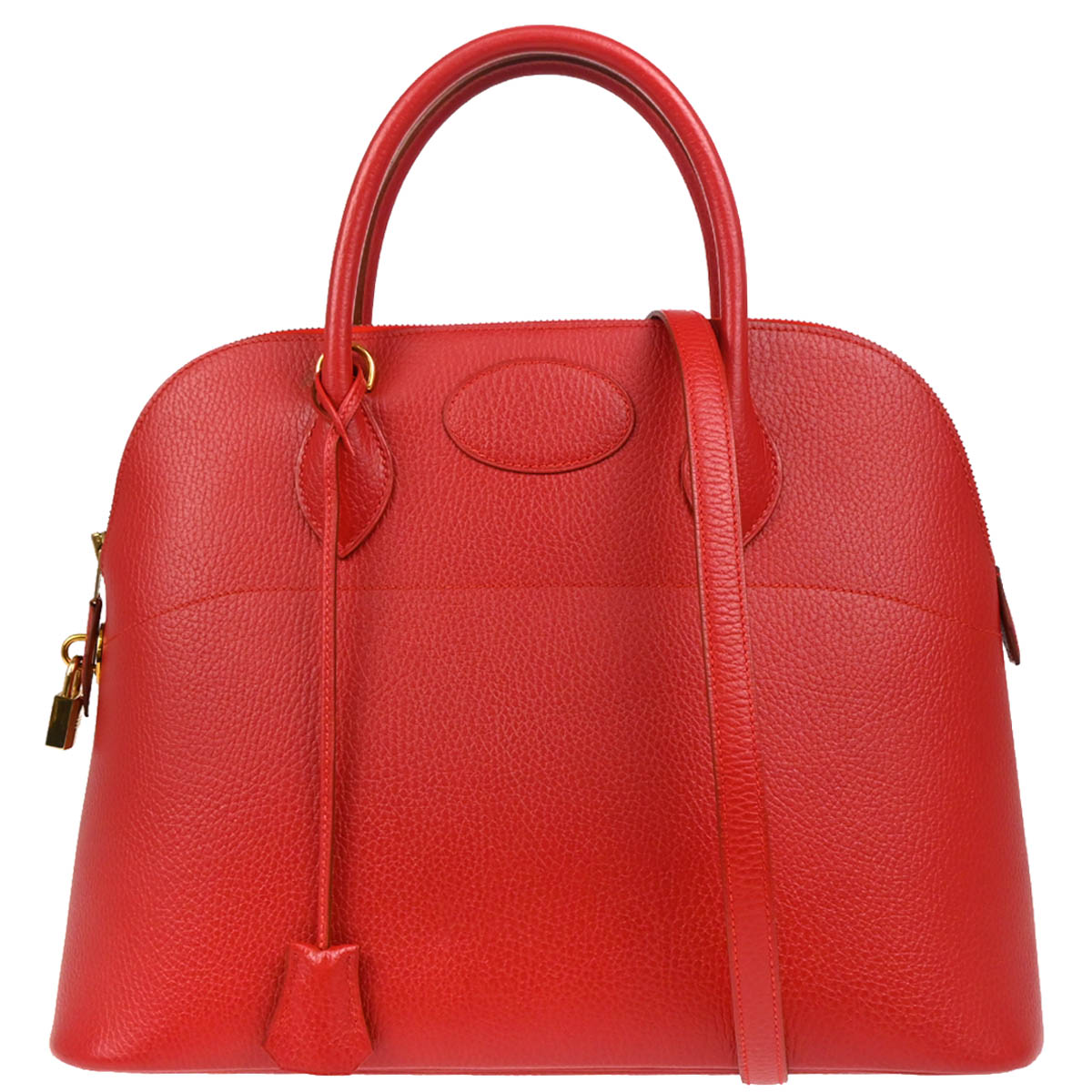 Hermes 1995 Rouge Vif Ardennes Bolide 35 2way Shoulder Handbag