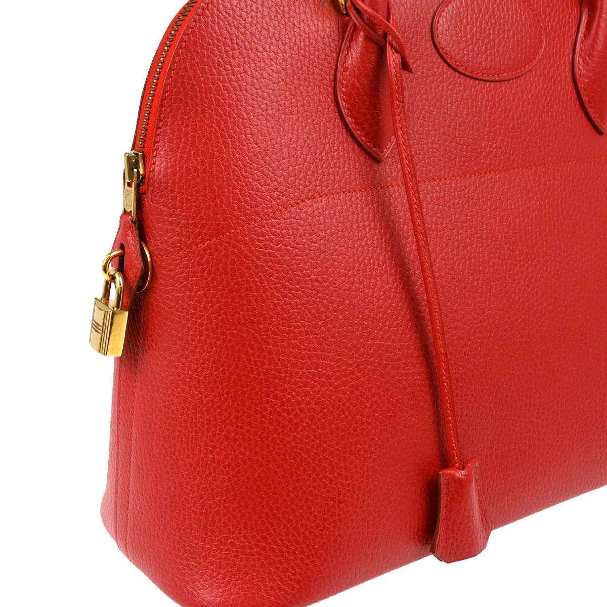 Hermes 1995 Rouge Vif Ardennes Bolide 35 2way Shoulder Handbag