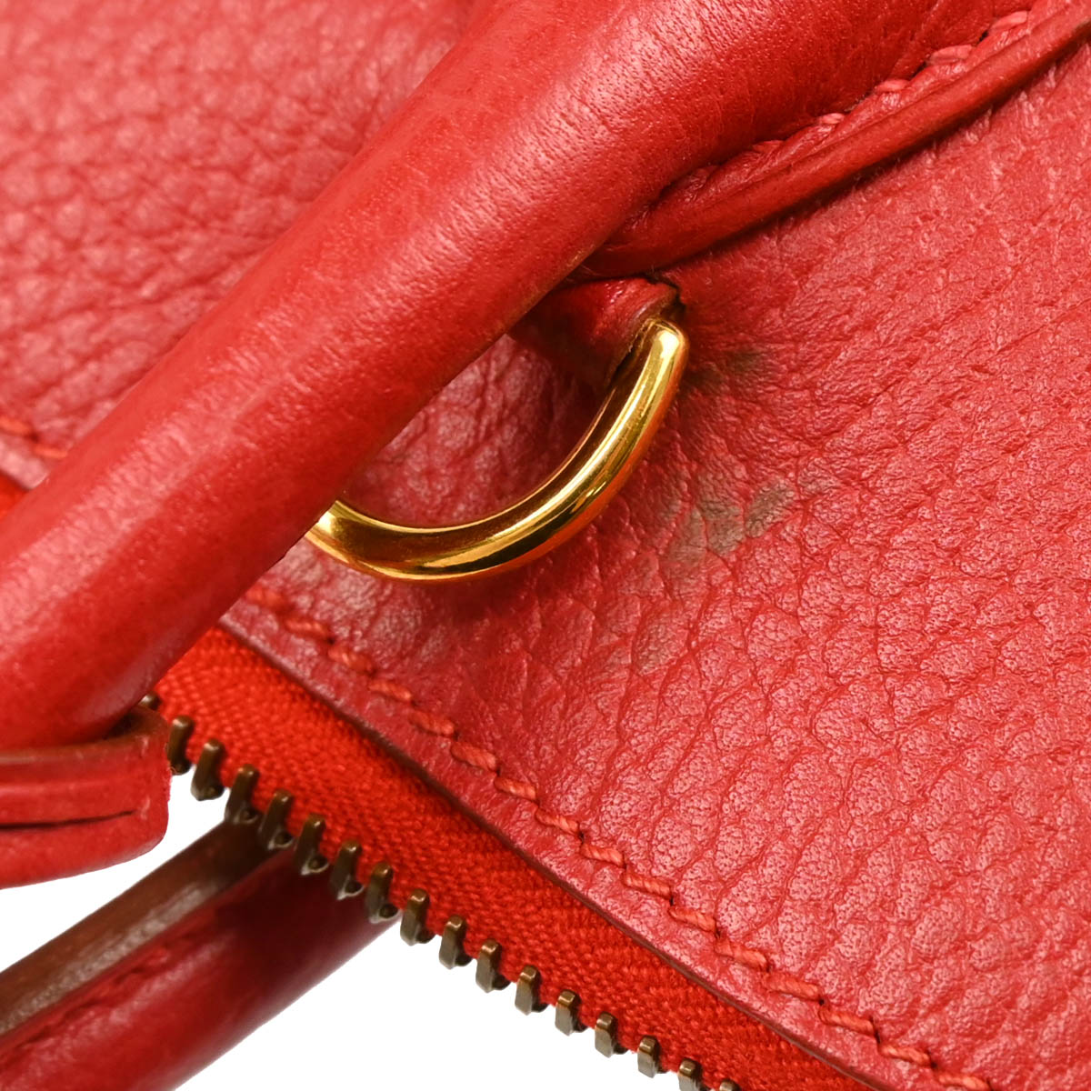 Hermes 1995 Rouge Vif Ardennes Bolide 35 2way Shoulder Handbag