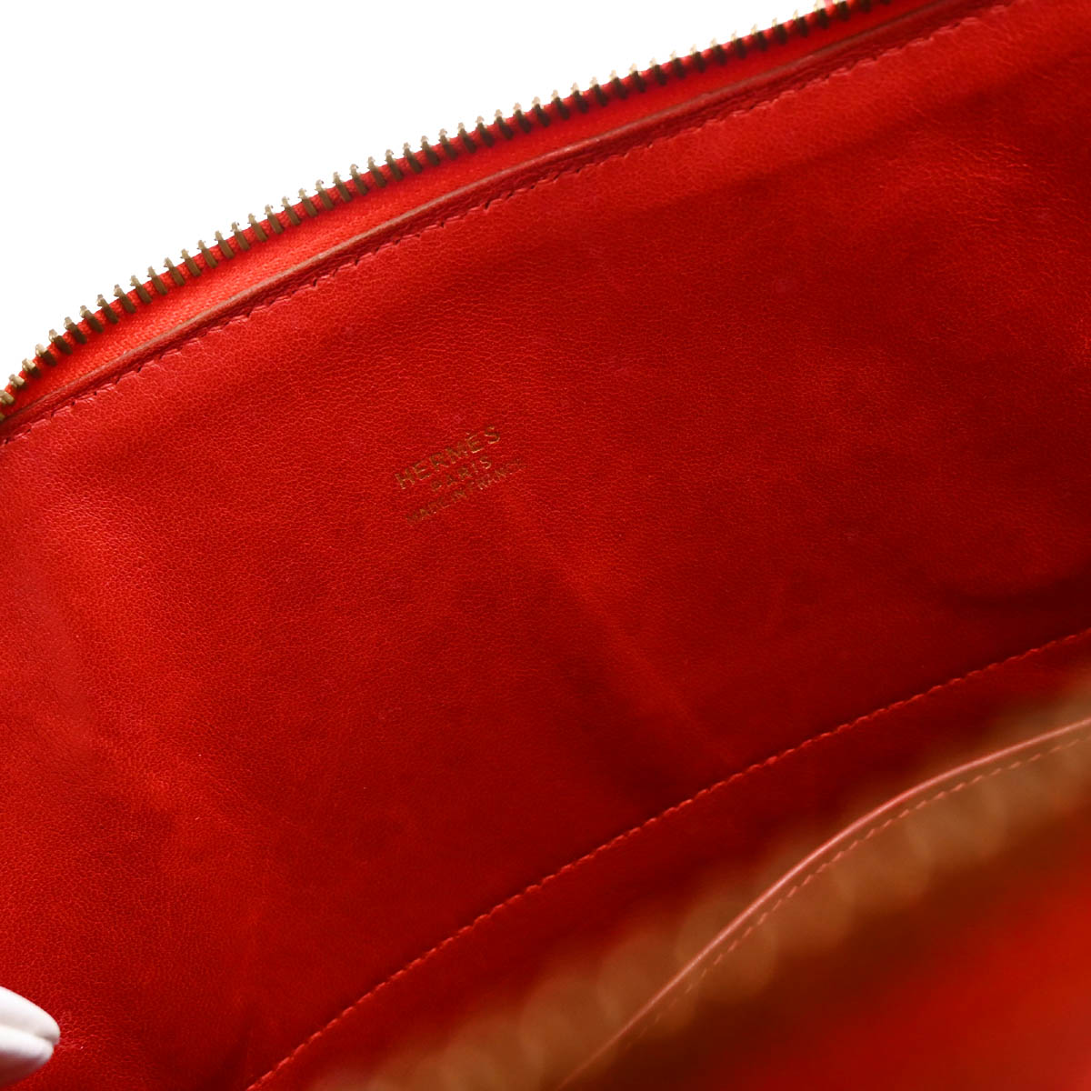 Hermes 1995 Rouge Vif Ardennes Bolide 35 2way Shoulder Handbag
