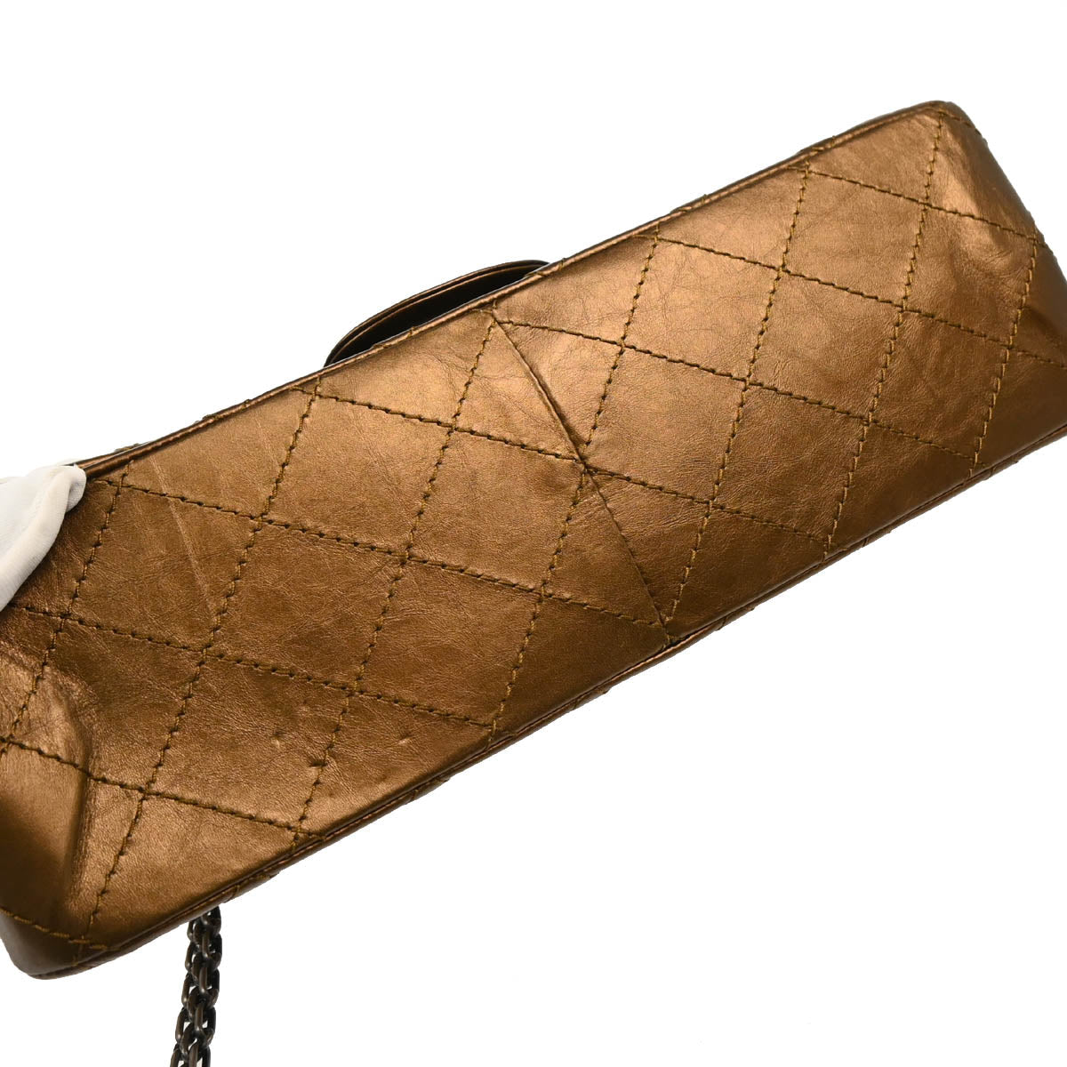 Chanel 2008-2009 Metallic Bronze Calfskin 2.55 Double Flap Shoulder Bag