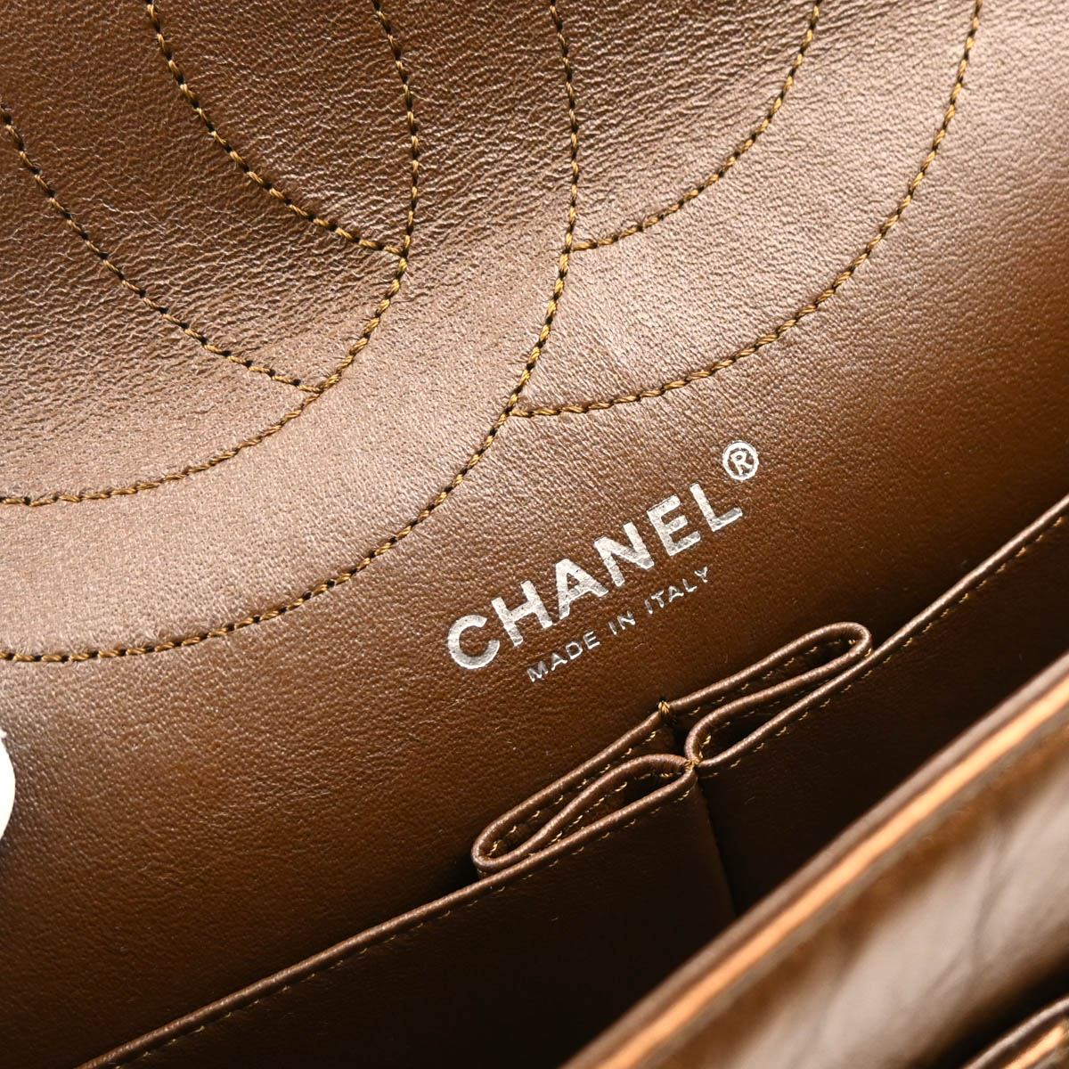 Chanel 2008-2009 Metallic Bronze Calfskin 2.55 Double Flap Shoulder Bag