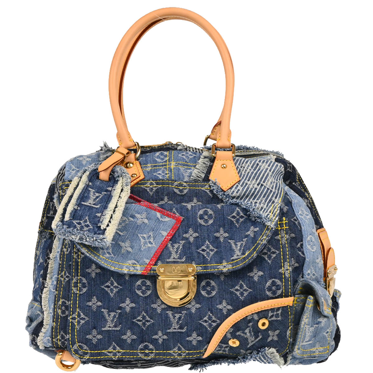 Louis Vuitton 2007 Monogram Denim Patchwork Bowly Shoulder Bag M95376