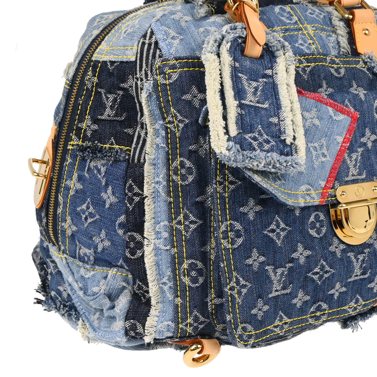 Louis Vuitton 2007 Monogram Denim Patchwork Bowly Shoulder Bag M95376