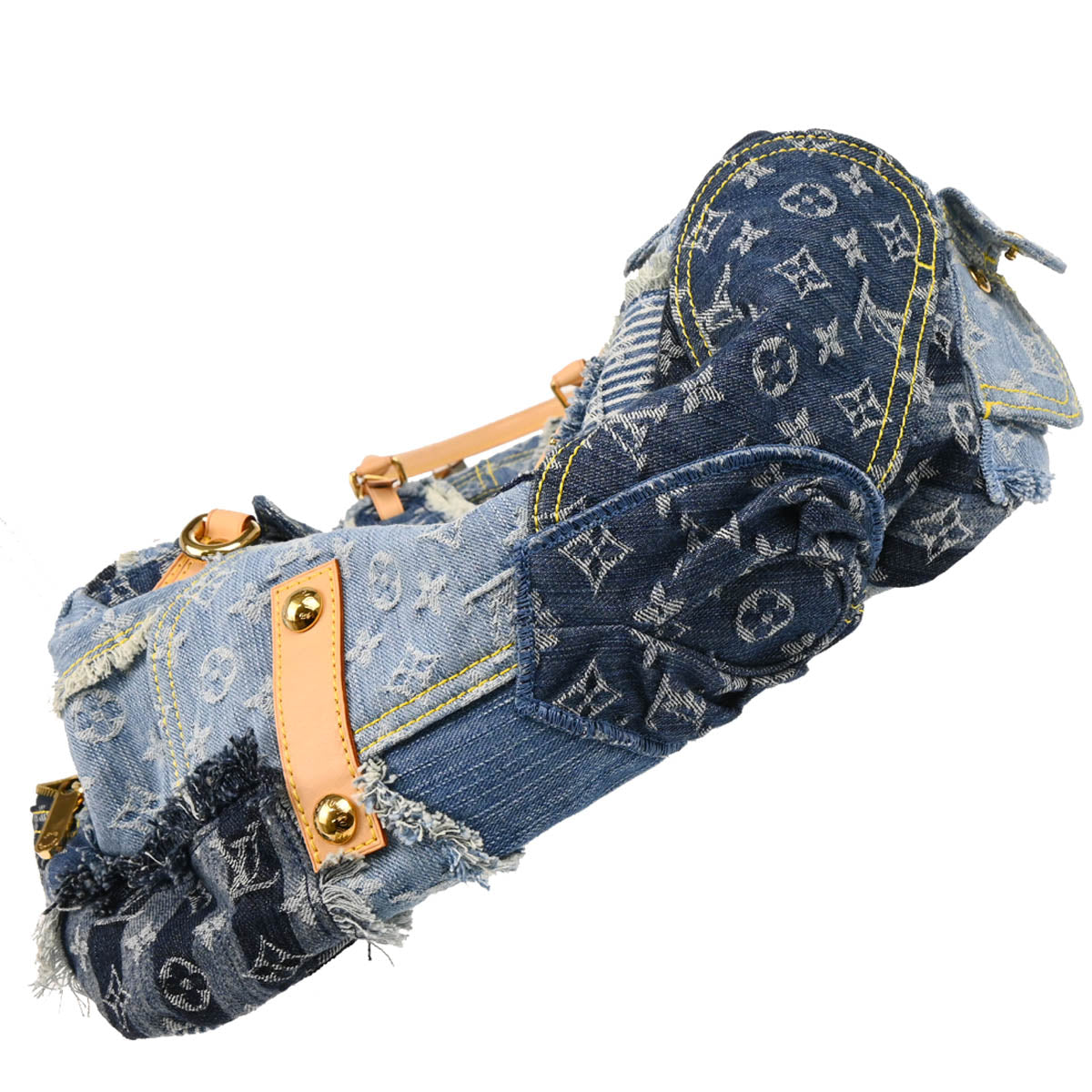 Louis Vuitton 2007 Monogram Denim Patchwork Bowly Shoulder Bag M95376