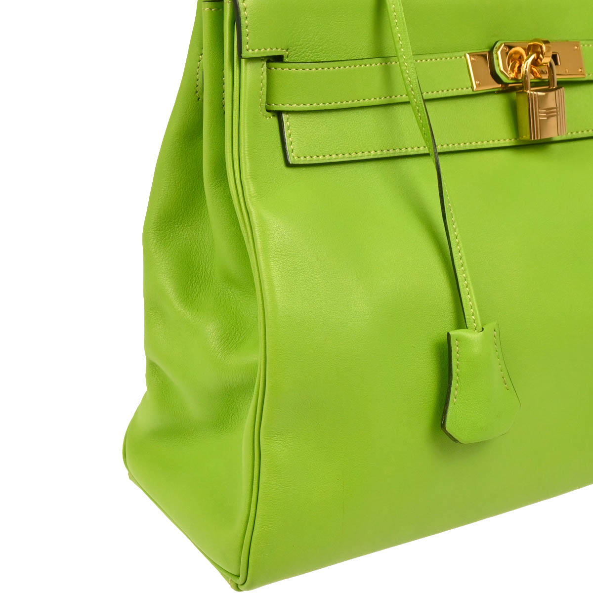 Hermes 1996 Apple Green Gulliver Kelly 32 Retourne 2way Shoulder Handbag