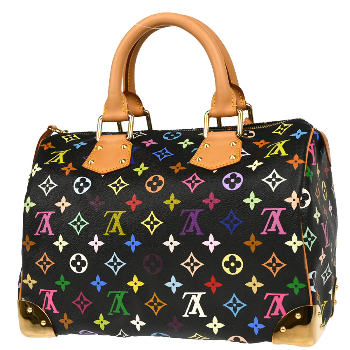 Louis Vuitton 2003 Black Monogram Multicolor Speedy 30 Handbag M92642