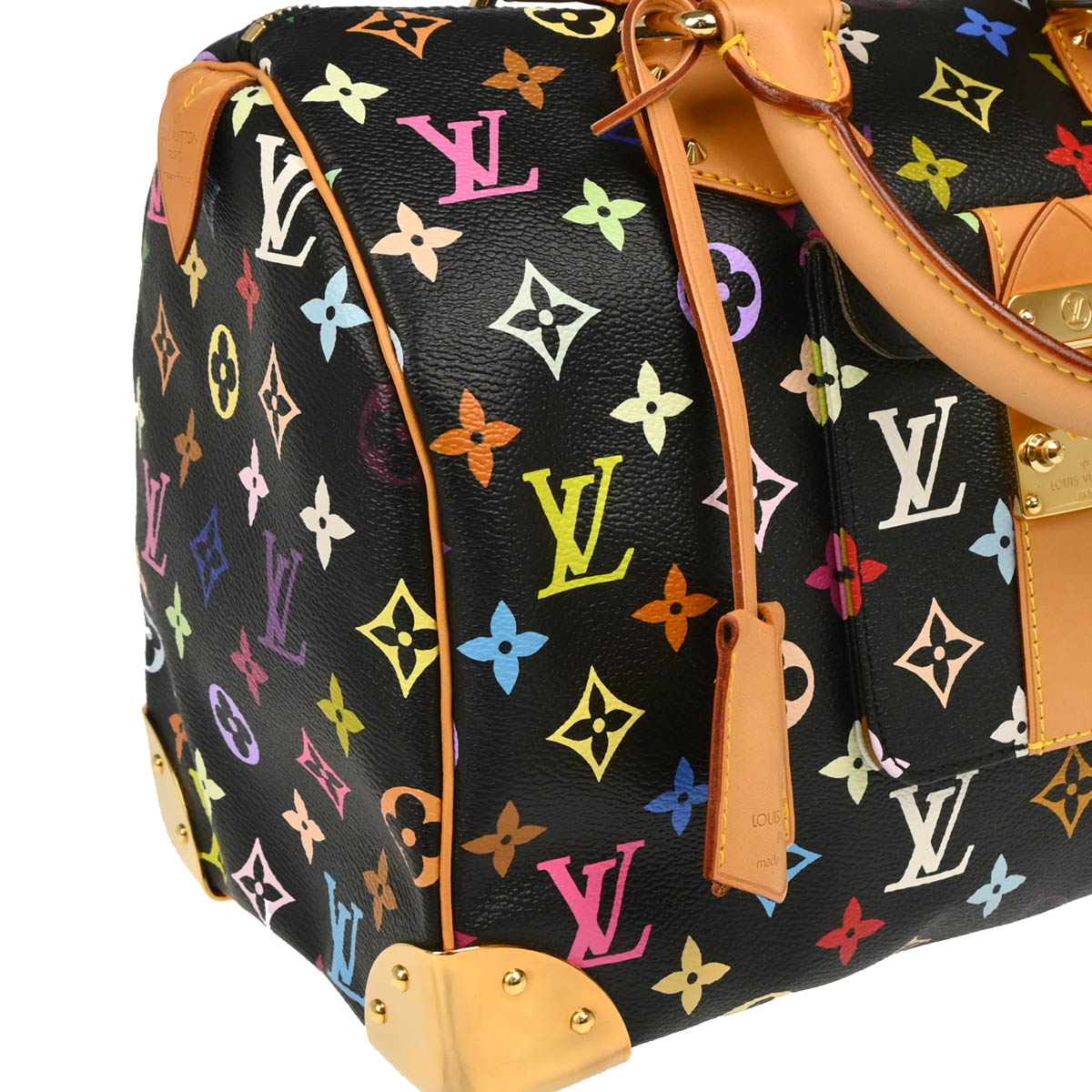 Louis Vuitton 2003 Black Monogram Multicolor Speedy 30 Handbag M92642