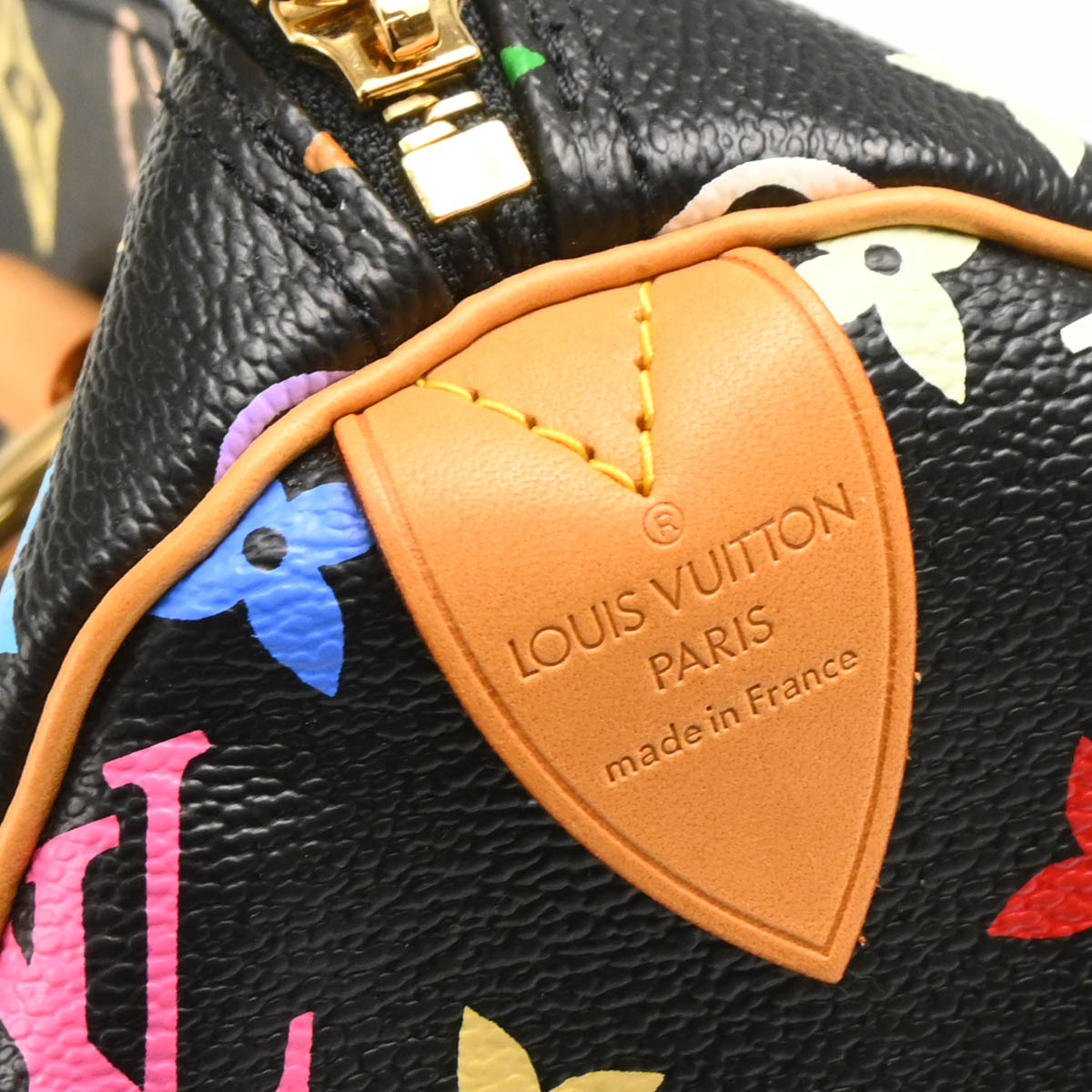 Louis Vuitton 2003 Black Monogram Multicolor Speedy 30 Handbag M92642