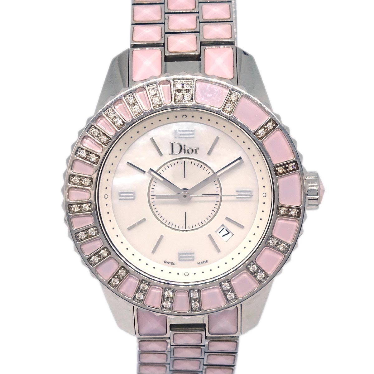 Christian Dior CD113110 Crystal Quartz Watch SS Diamond