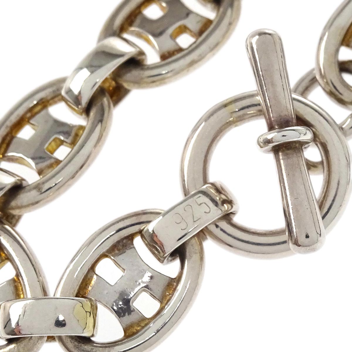 Hermes Oval H Chain Bracelet Ag925