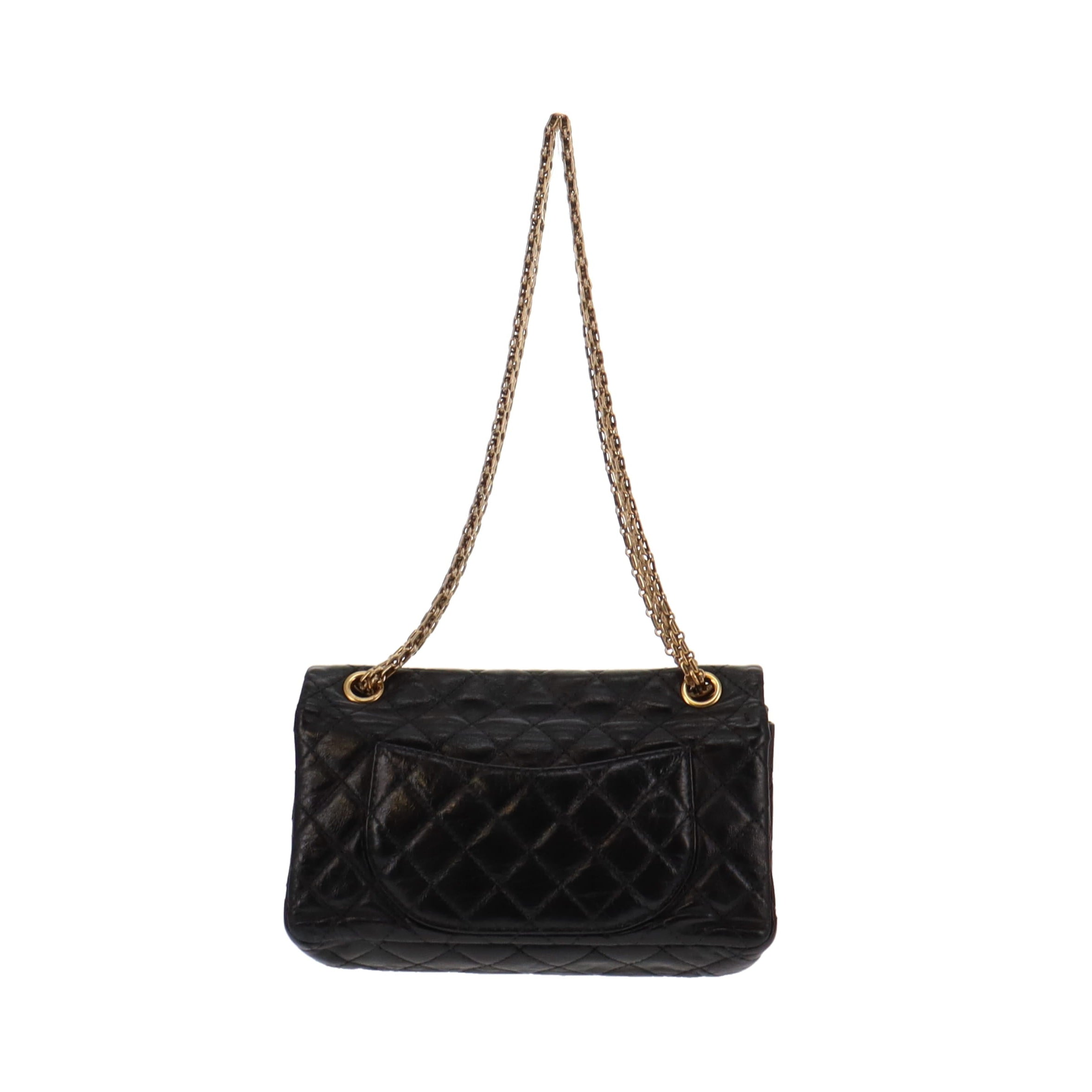 Chanel Black Glazed Calfskin 2.55 Reissue 224 Accordion Flap Bag 2008/09