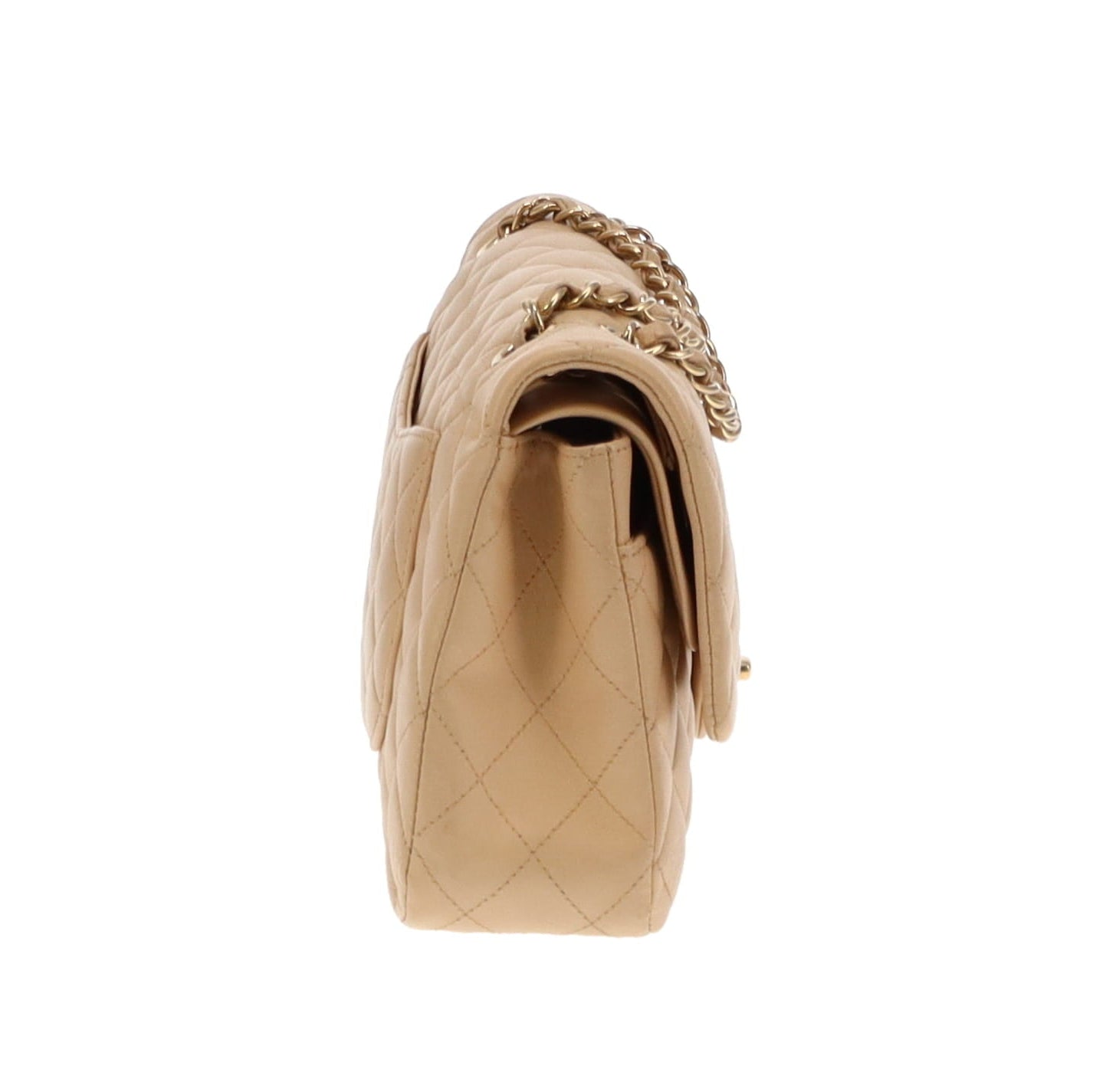 Chanel Beige Leather GHW Classic Medium Double Flap Bag 2012
