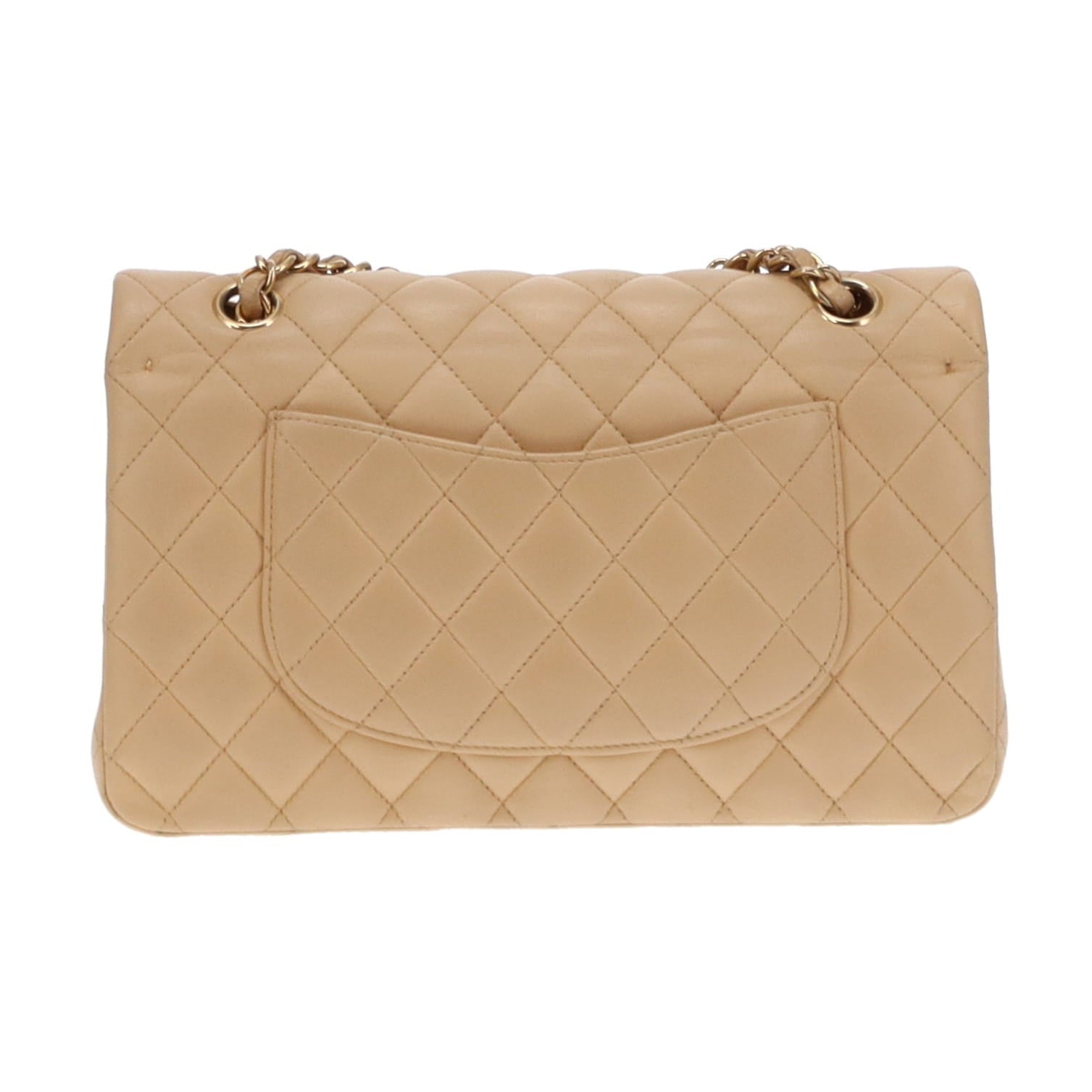 Chanel Beige Leather GHW Classic Medium Double Flap Bag 2012