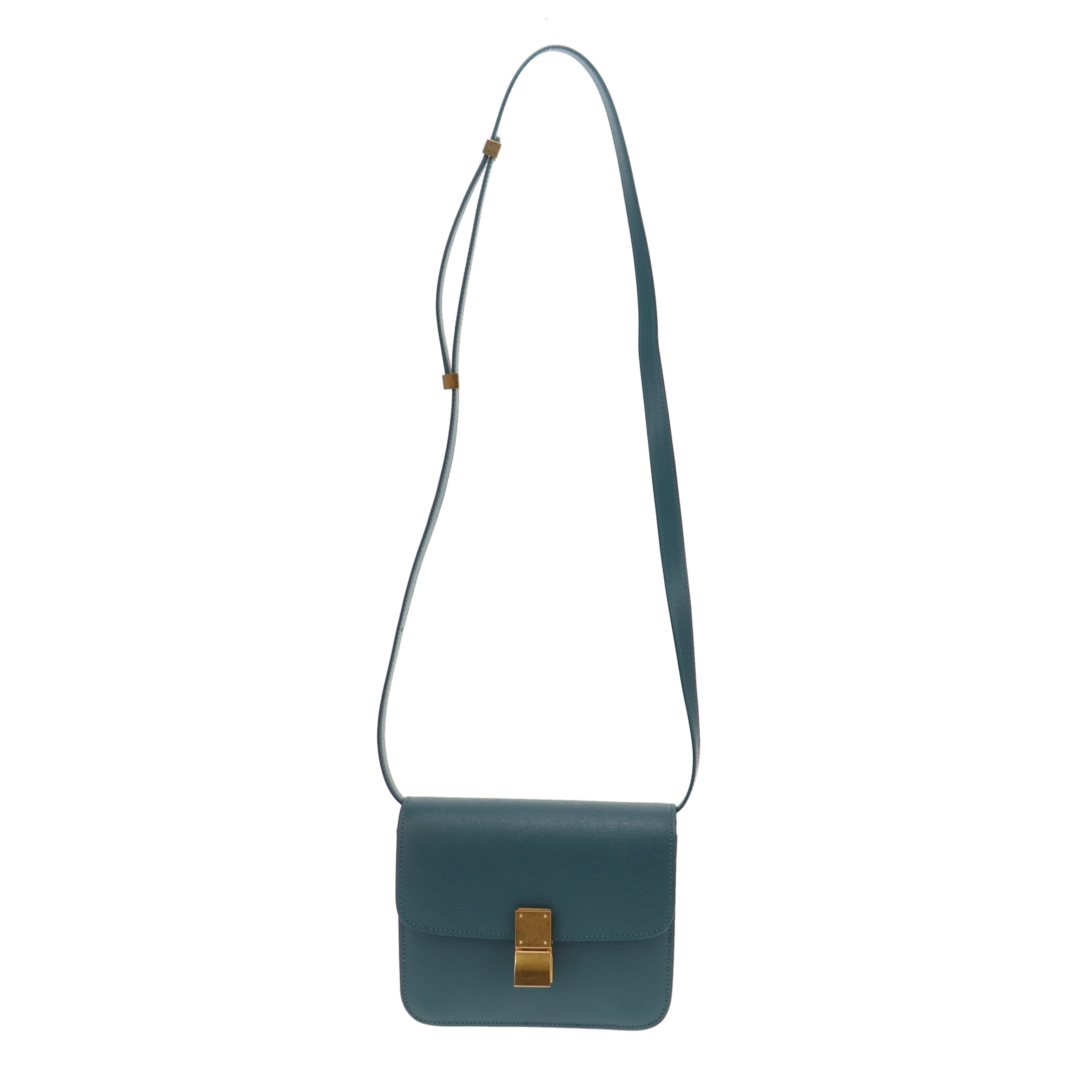 Celine Prussian Blue Calfskin Liégé Teen Classic Bag