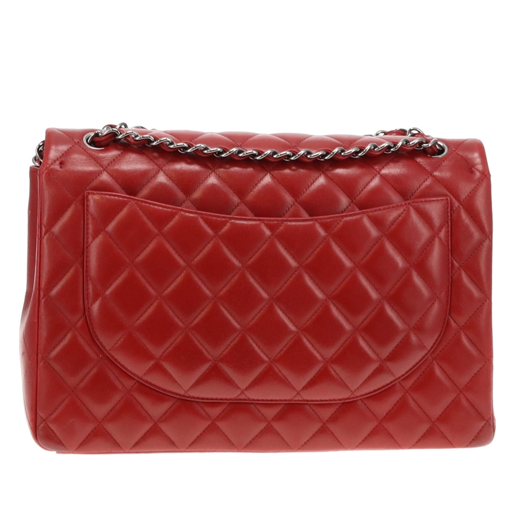 Chanel Rouge Leather Classic Maxi Double Flap 2013/14