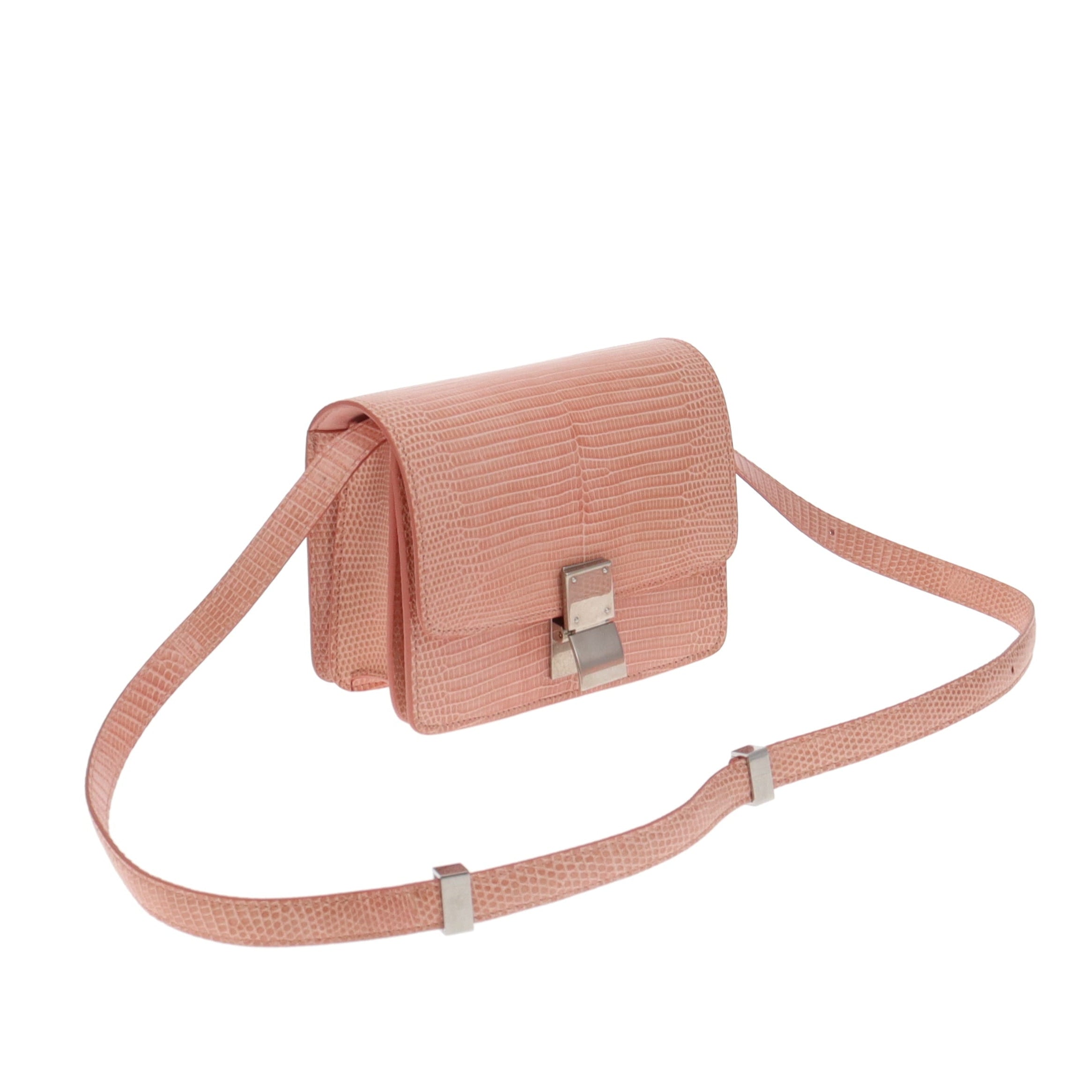 Celine Pink Lizard Small Classic Bag
