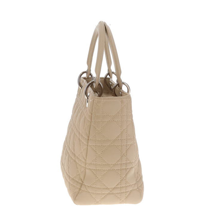 Dior Beige Cannage Calfskin Medium Lady Dior With Strap 2007