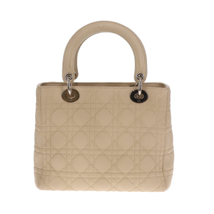 Dior Beige Cannage Calfskin Medium Lady Dior With Strap 2007