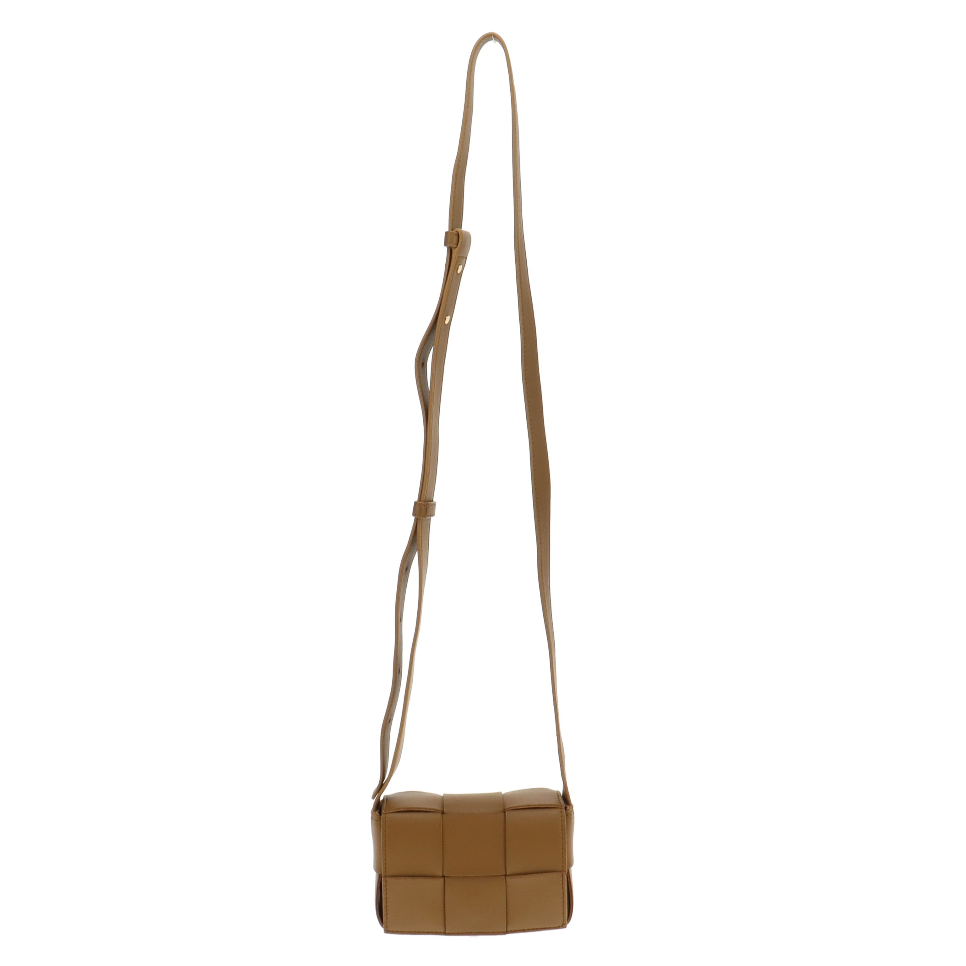 Bottega Veneta Caramel Mini Intreccio Leather Candy Cassette