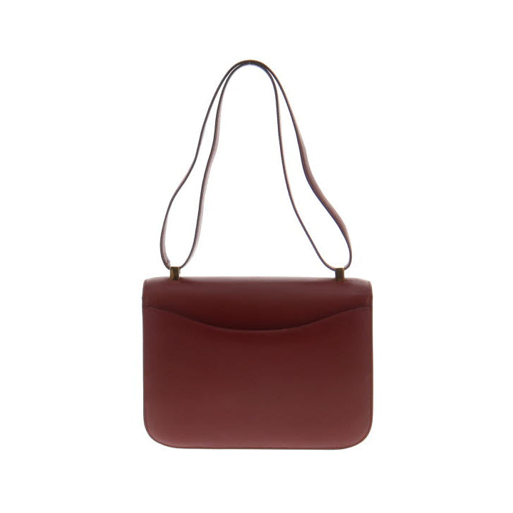 Hermes Rouge H Box Leather Vintage Constance 24 1980