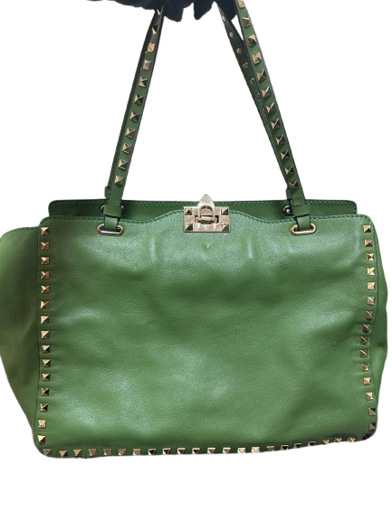 Valentino Rockstud rivet avocado tote bag