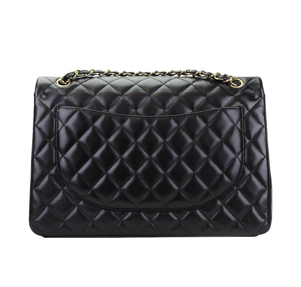 Chanel Maxi Double Flap Shoulder Bag Black