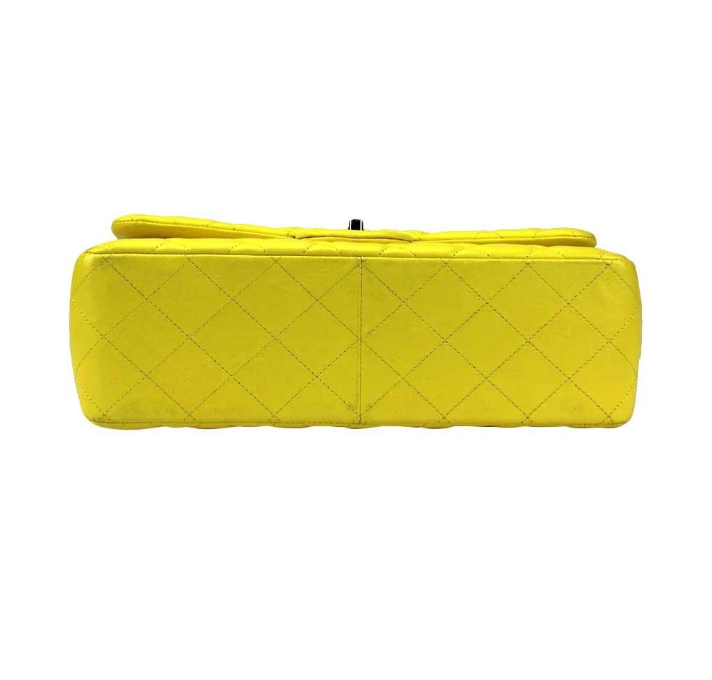 Chanel Double Flap Jumbo Bag Yellow