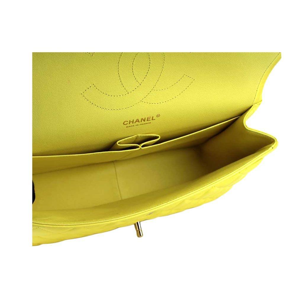 Chanel Double Flap Jumbo Bag Yellow