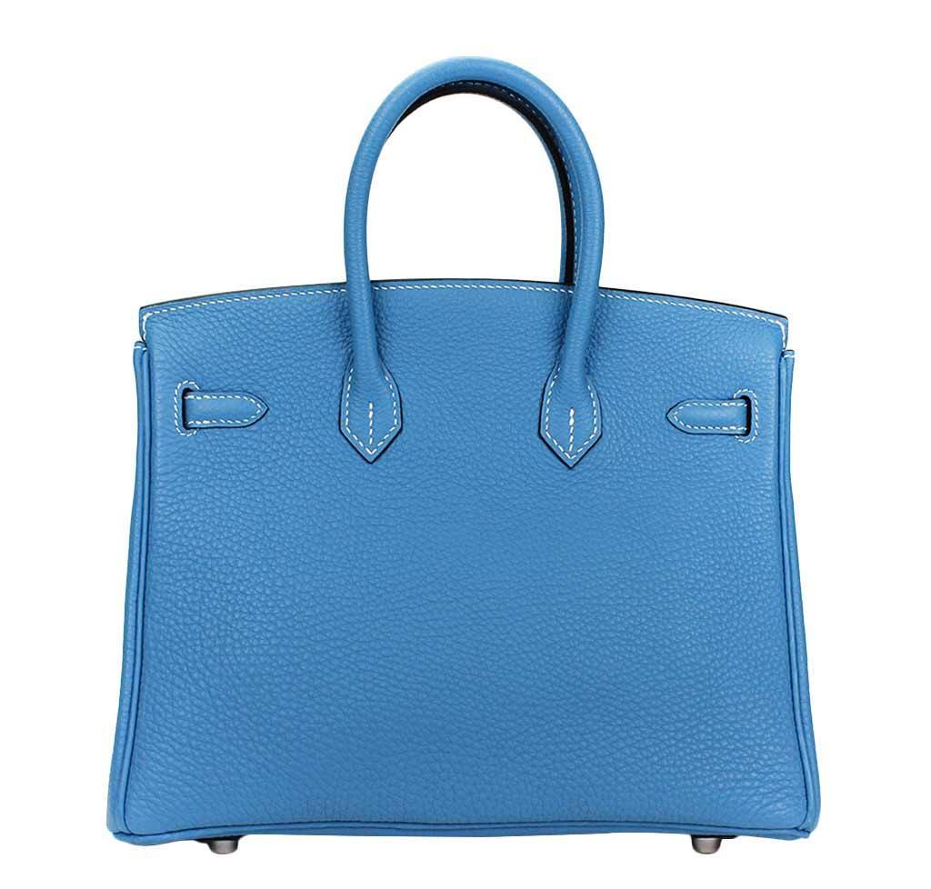 Hermès Birkin 25 Blue Jean Bag PHW