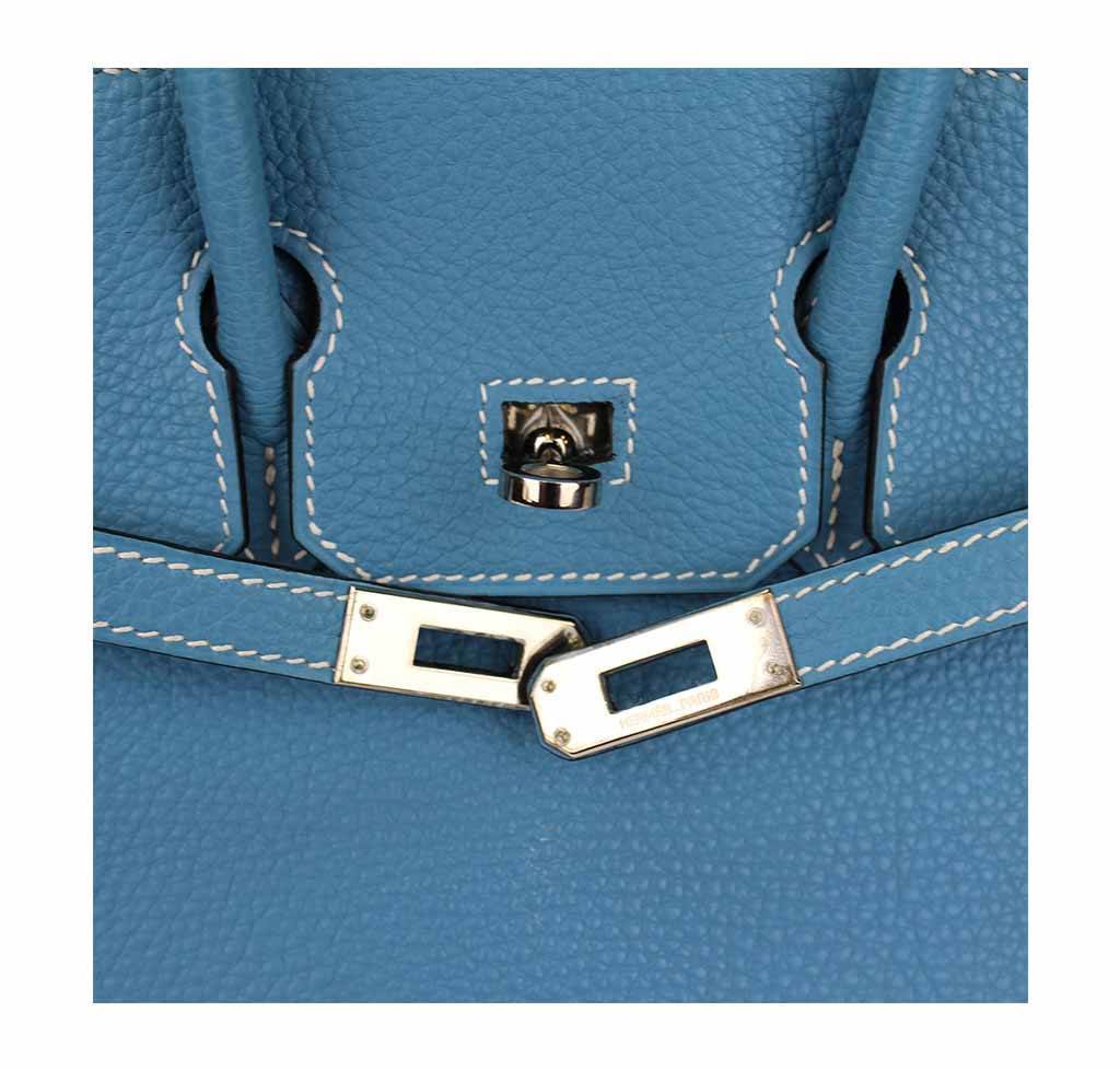 Hermès Birkin 25 Blue Jean Bag PHW