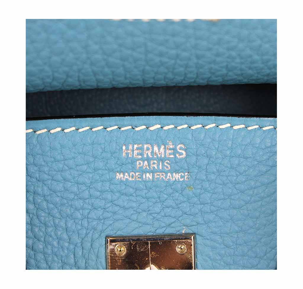 Hermès Birkin 25 Blue Jean Bag PHW
