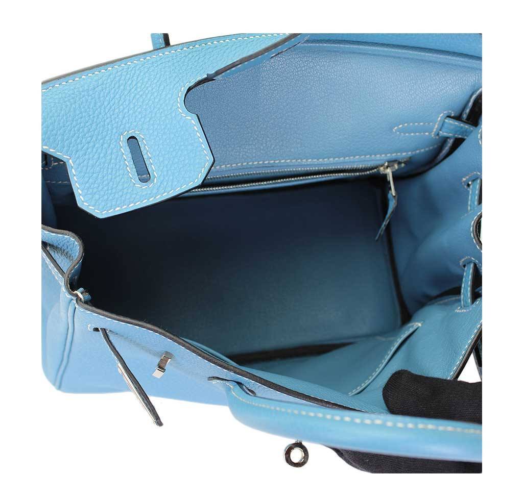Hermès Birkin 25 Blue Jean Bag PHW