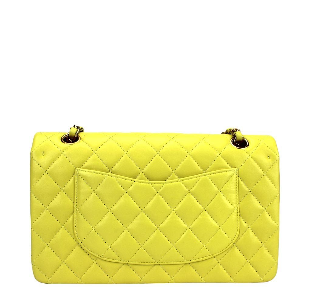 Chanel Shoulder Bag Yellow GHW
