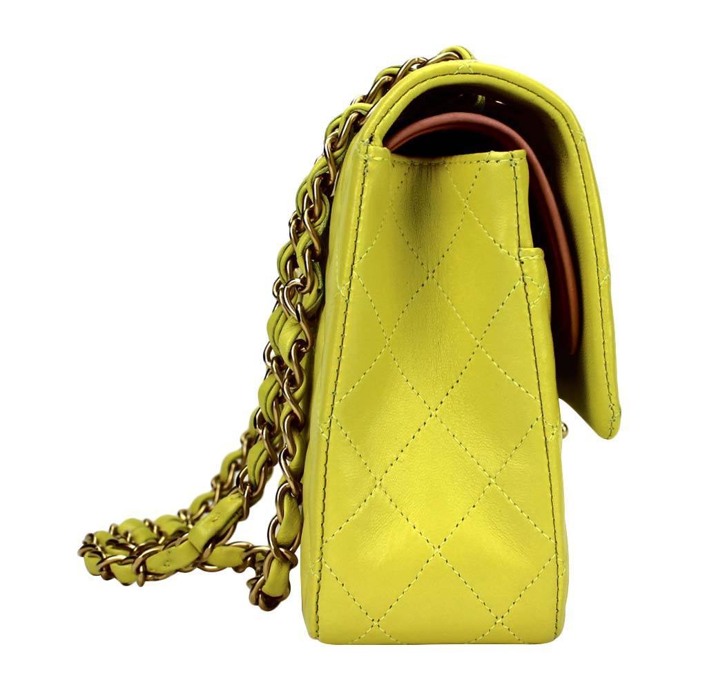 Chanel Shoulder Bag Yellow GHW