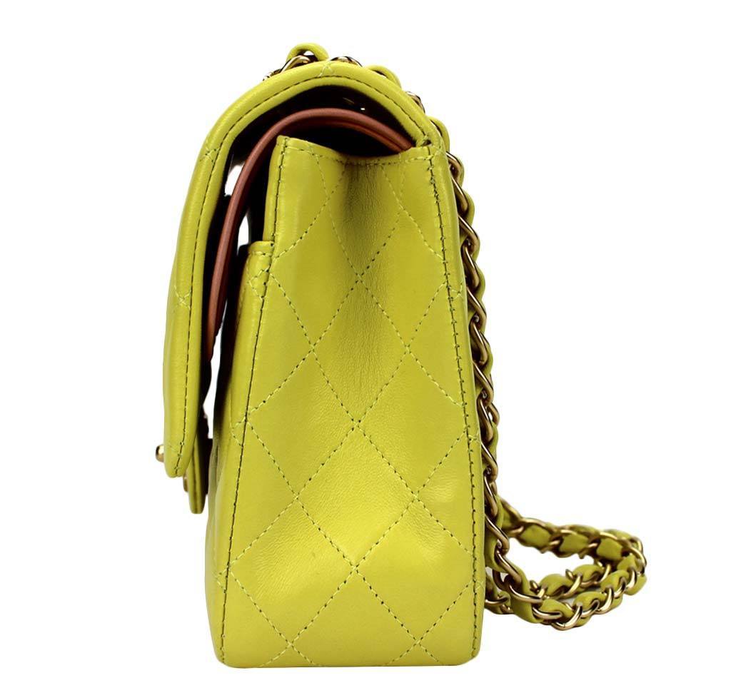 Chanel Shoulder Bag Yellow GHW