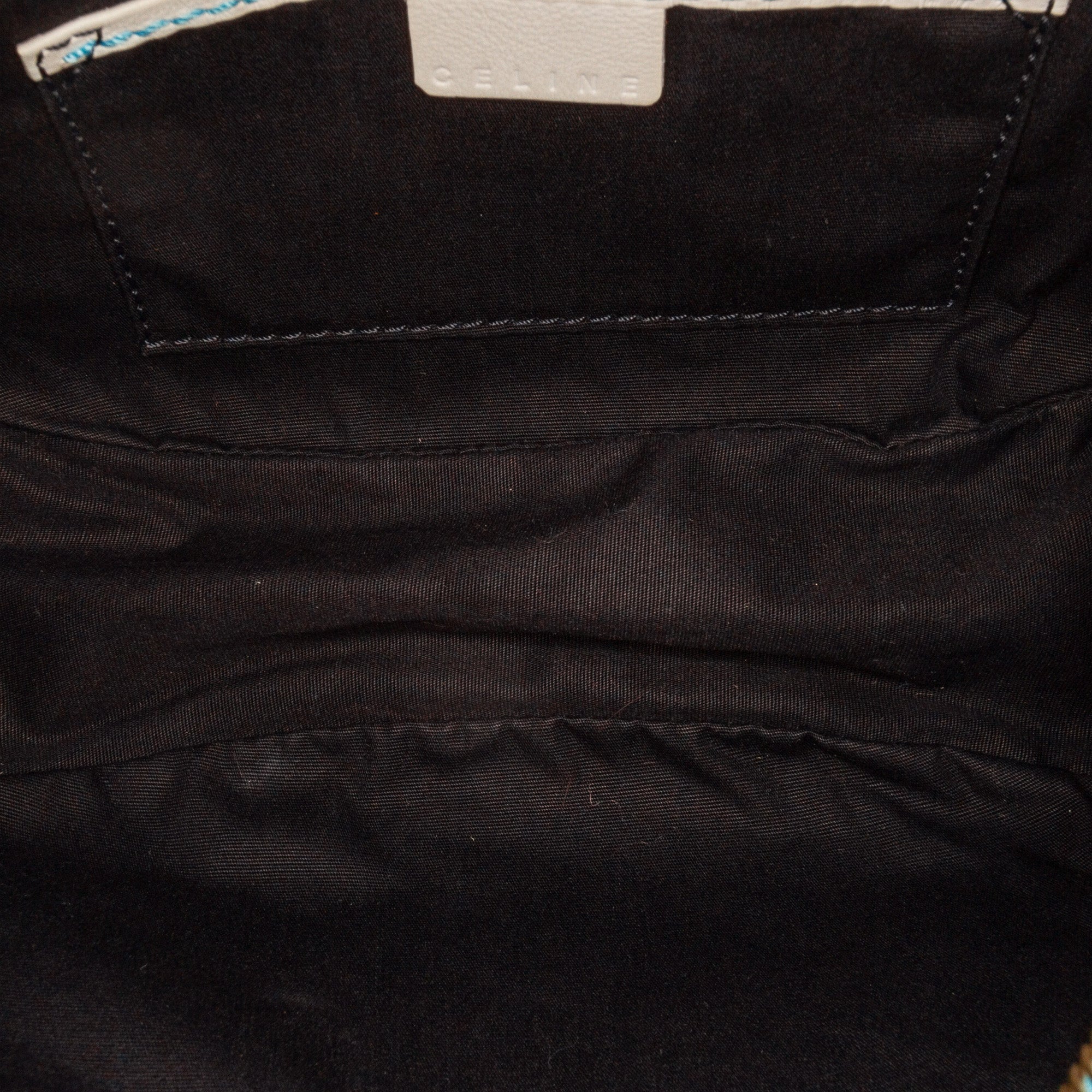 Celine Blue Suede and White Leather Trim C Macadam Vintage Hobo Bag