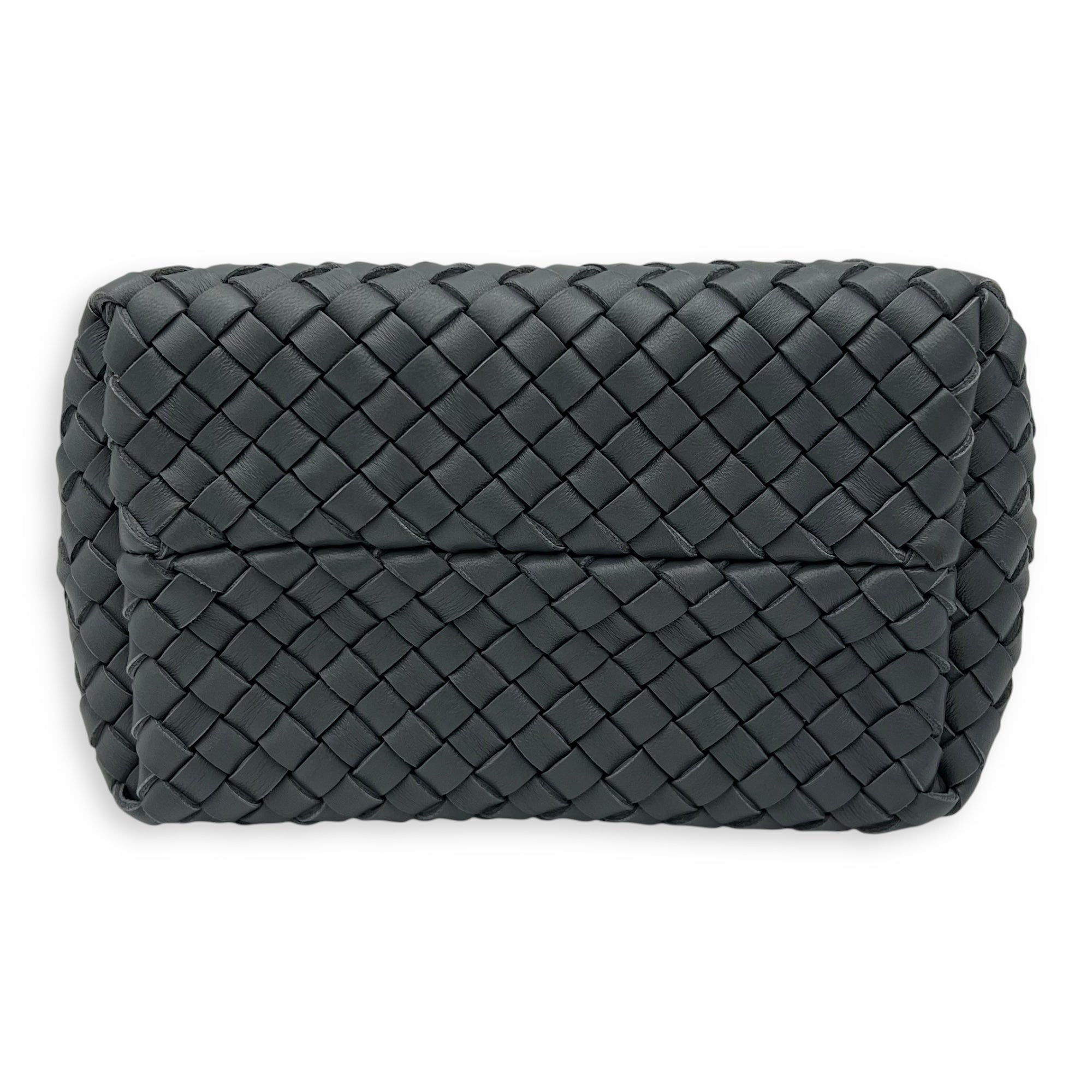 Cabat Top Handle Bag Grey in Lambskin, Silver hardware