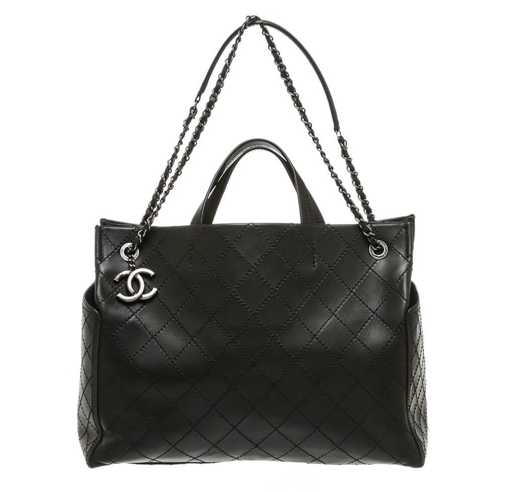 Chanel Small Shopping Tote Bag Black SHW