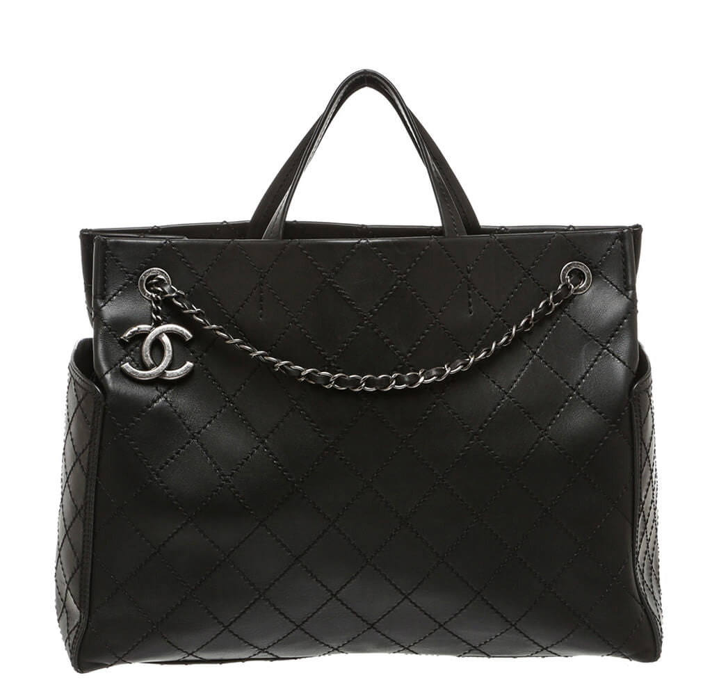 Chanel Small Shopping Tote Bag Black SHW