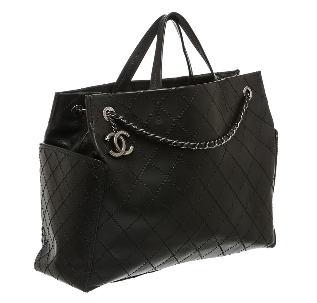 Chanel Small Shopping Tote Bag Black SHW