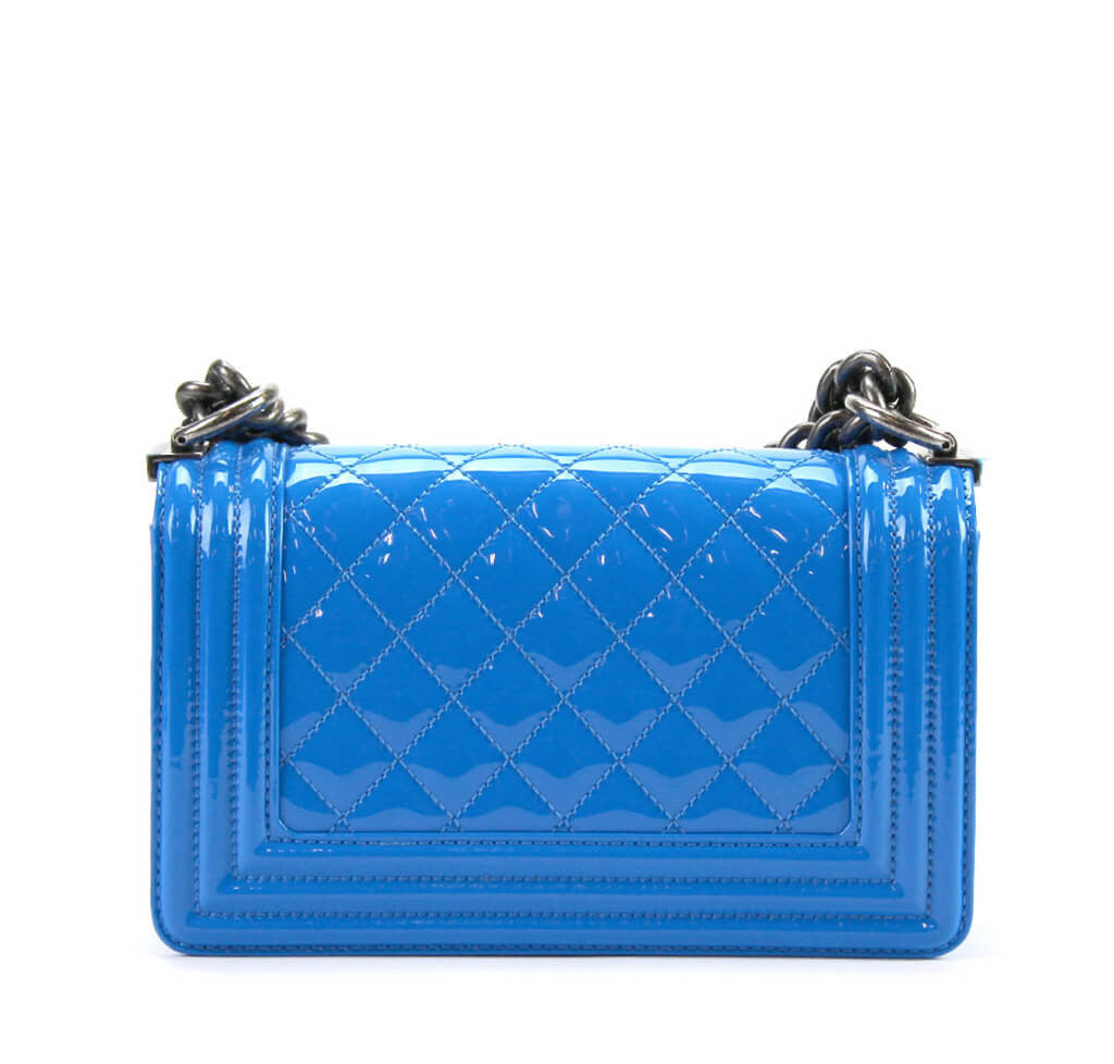 Chanel Boy Bag Electric Blue Patent Leather