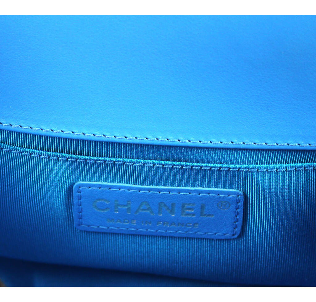 Chanel Boy Bag Electric Blue Patent Leather